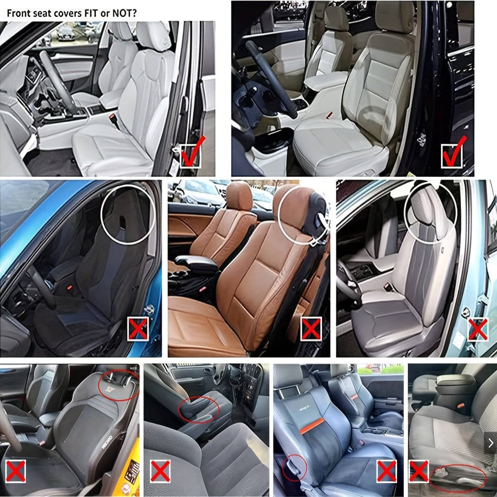 Car Standard Seat Covers 5 Seats Front And Rear Seat Covers Wear Resistant Cushions Red