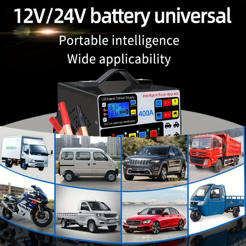 Automotive Battery Charger 12V24V V Motorcycle Battery Pure Copper Intelligent Repair Automatic Charger