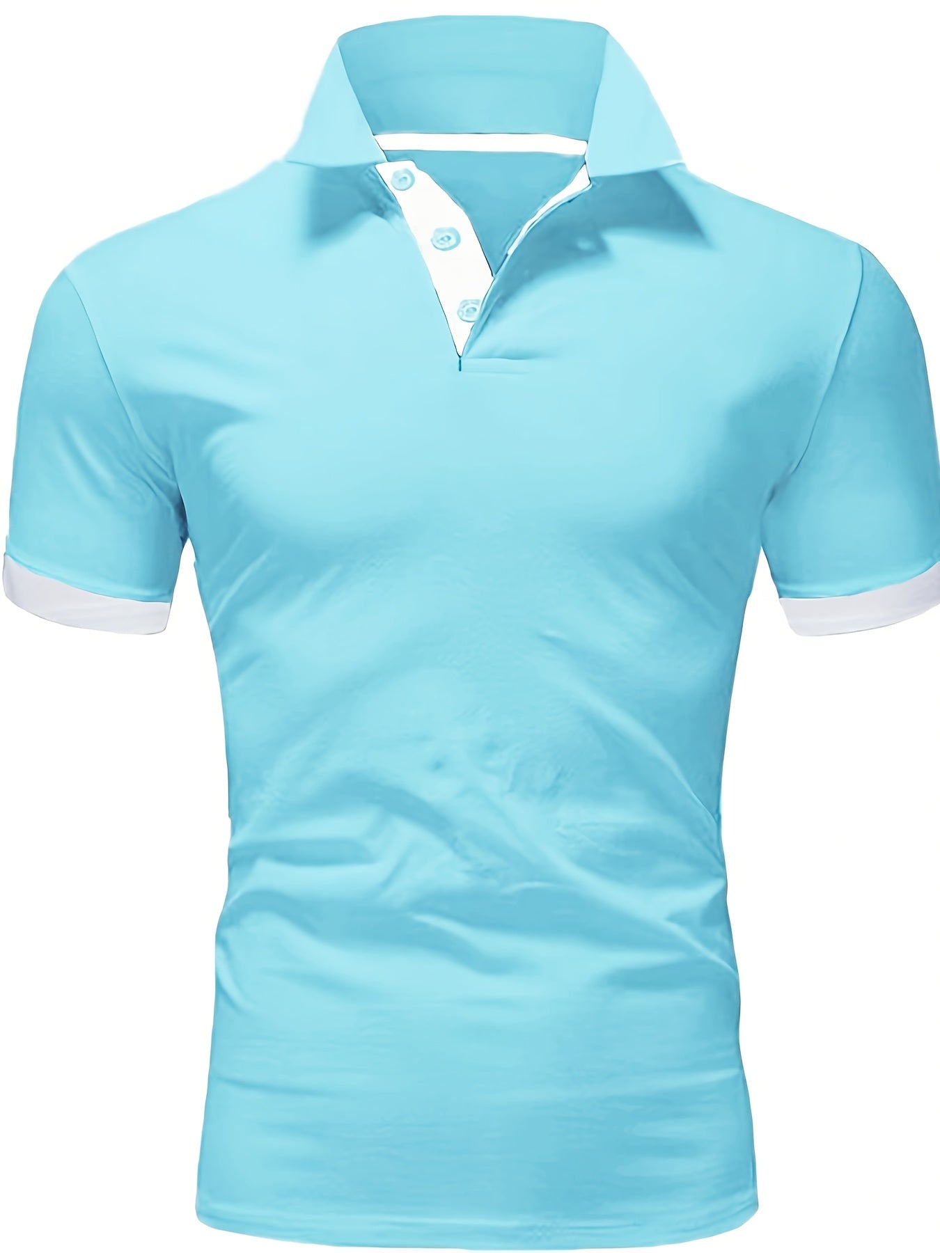 Breathable Regular Fit Golf Shirt, Men's Casual V-Neck T-Shirt Short Sleeve For Summer, Men's Clothing