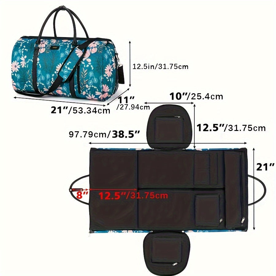 Elegant Polyester Material Travel Bag, Carry-On Luggage With Large Capacity, Unisex Weekend Overnight Bag For Business Or Leisure Travel