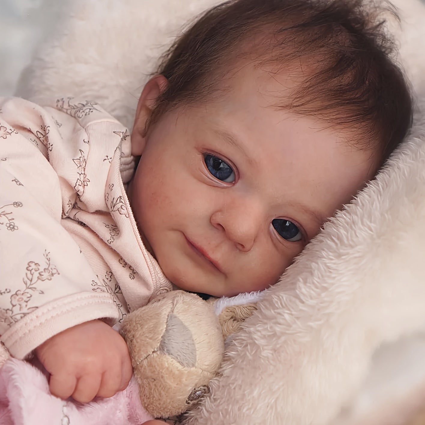 Handcrafted 16" Reborn Youngsters Doll - Realistic Soft Body with Hand-Rooted Brown Hair & Painted Veins, Includes Birth Certificate - Perfect Christmas Gift for Youngsters