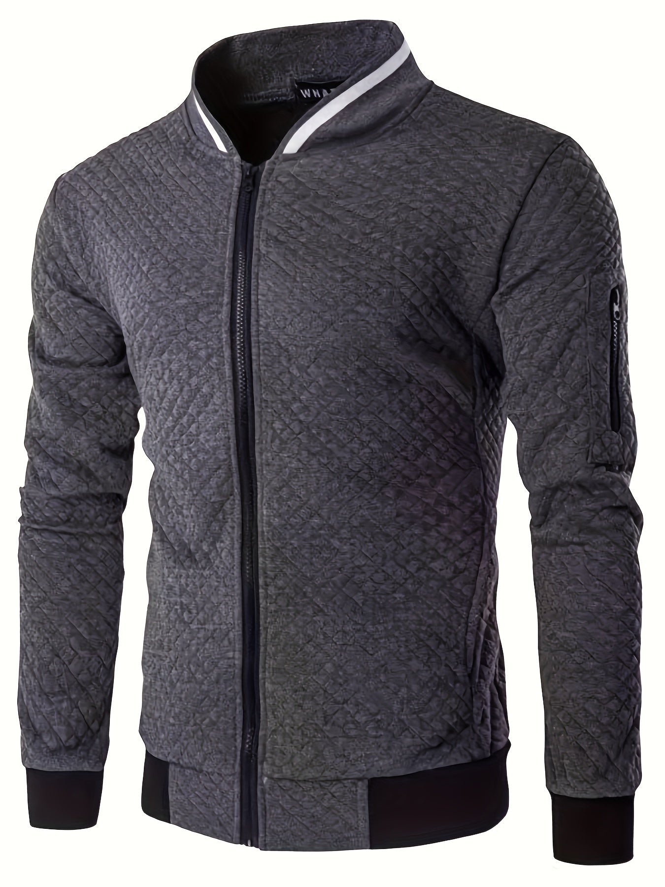 Men's Casual Fleece-Lined Jacket - Warm, Stylish Zip-Up with Stand Collar for Fall/Winter