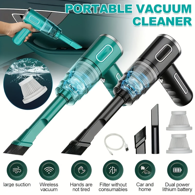 Portable Car Vacuum Cleaner Rechargeable Handheld Automotive Vacuum Cleaner For Car Wireless Dust Catcher Cyclone Suction Wireless Vacuum Cleaner