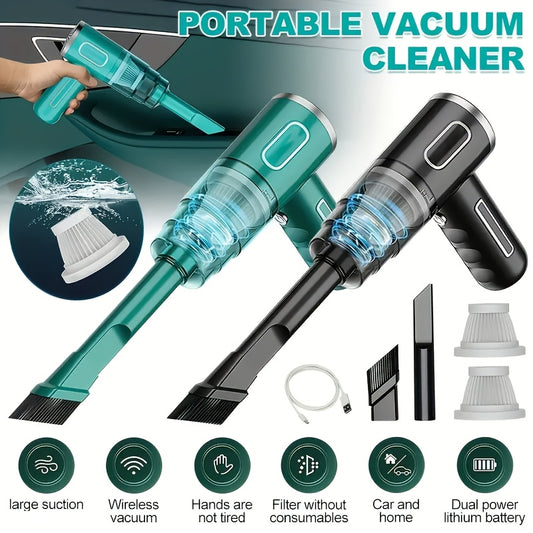 Portable Car Vacuum Cleaner Rechargeable Handheld Automotive Vacuum Cleaner For Car Wireless Dust Catcher Cyclone Suction Wireless Vacuum Cleaner