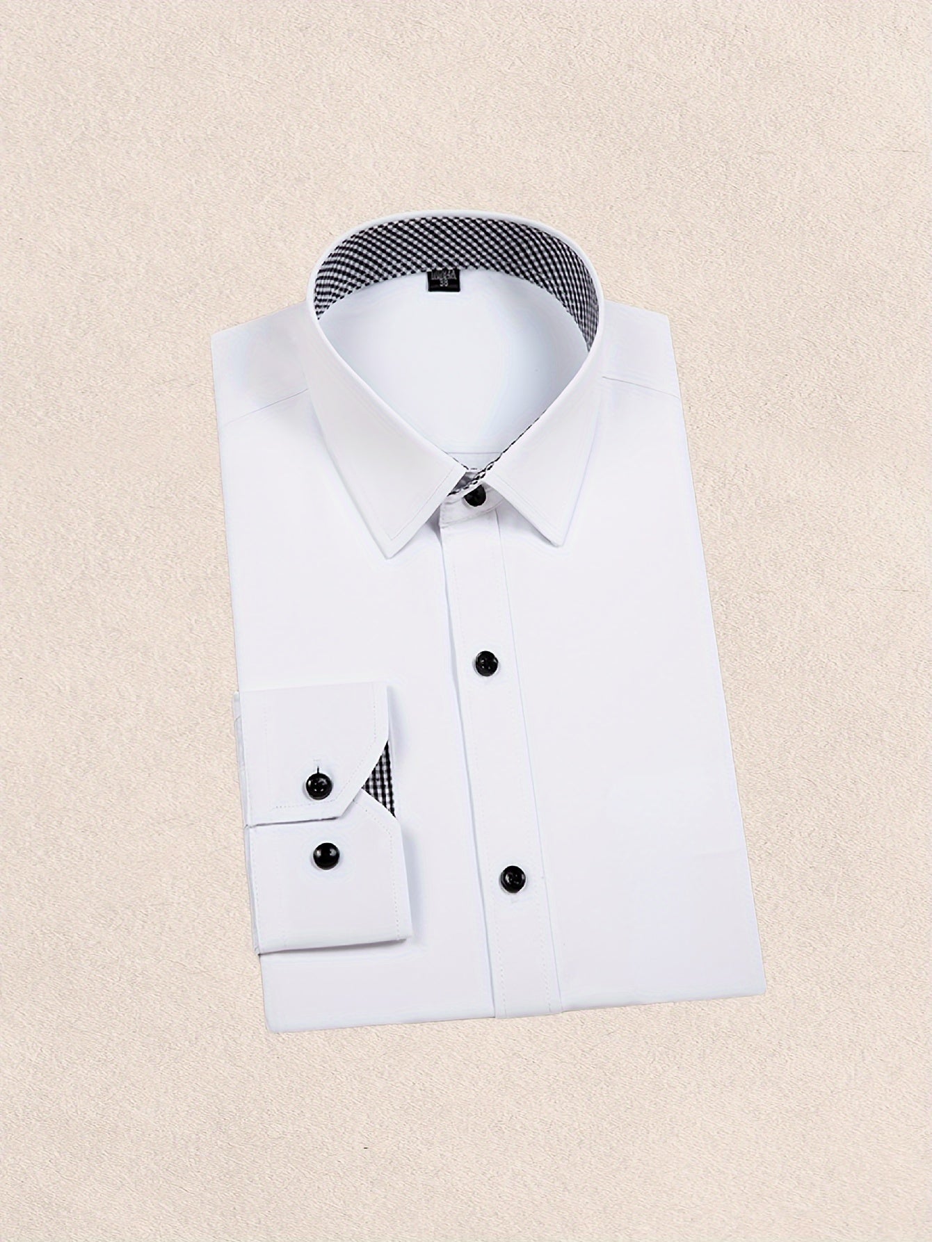 Men's Casual Button Up Lapel Collar Shirt In Solid Color, Men's Classic Long Sleeve Shirt For Office And Business