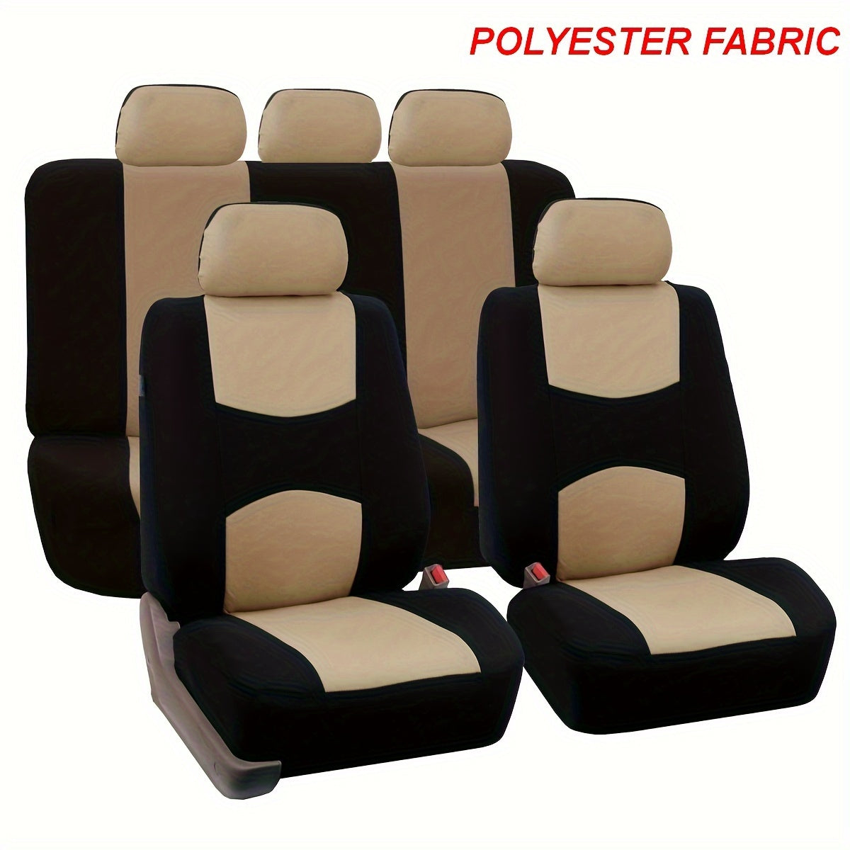 Stylish 5-Seat Comfort-Fit Car Seat Covers - Durable, Easy-to-Clean Polyester Protection for Vehicles