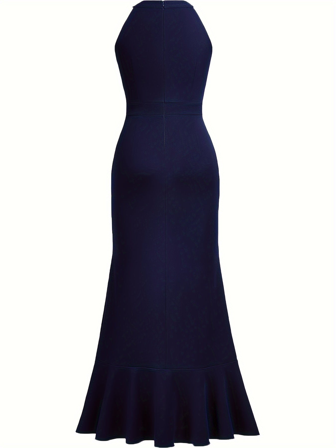 Women's Polyester And Spandex Blend Elegant Dress With V-Neck, Machine Washable, Suitable For All Seasons