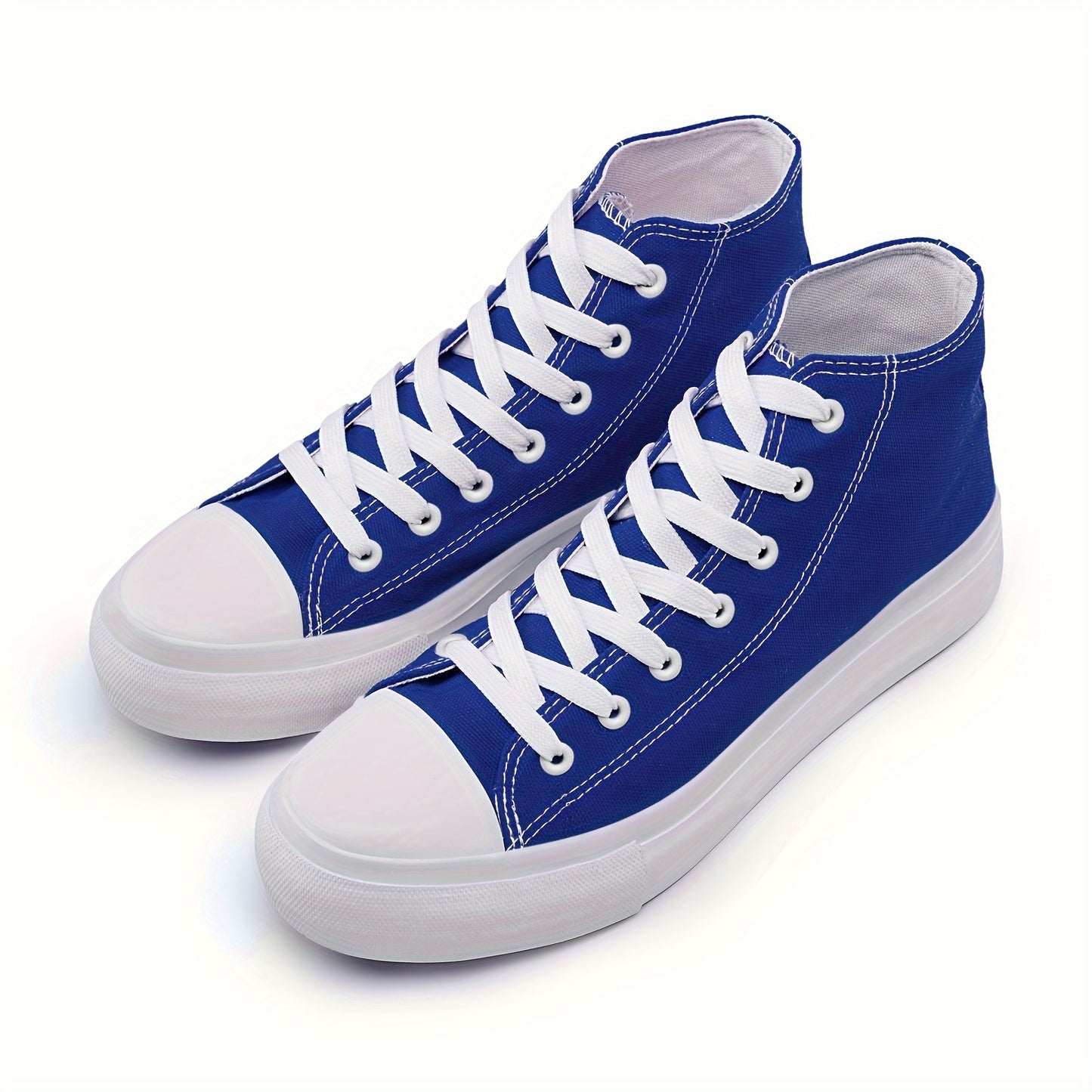 Women's Solid Color Sneakers, Casual Lace Up Outdoor Shoes, Comfortable High Top Outdoor Shoes