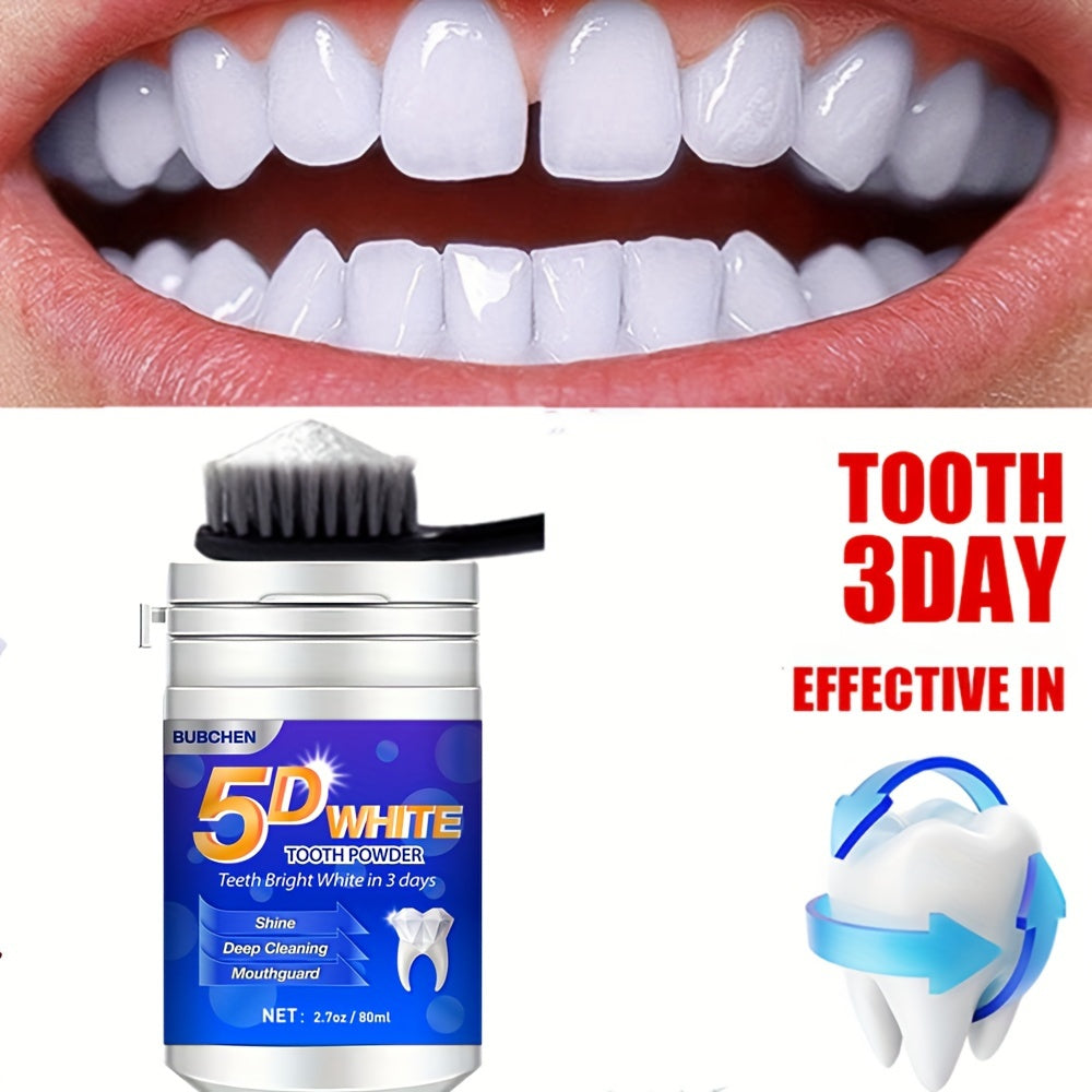 5D White Tooth Powder, Tooth Deep Cleaning Powder, Fresh Breath, Ideal For Oral Health & Hygiene Gift For Women Men