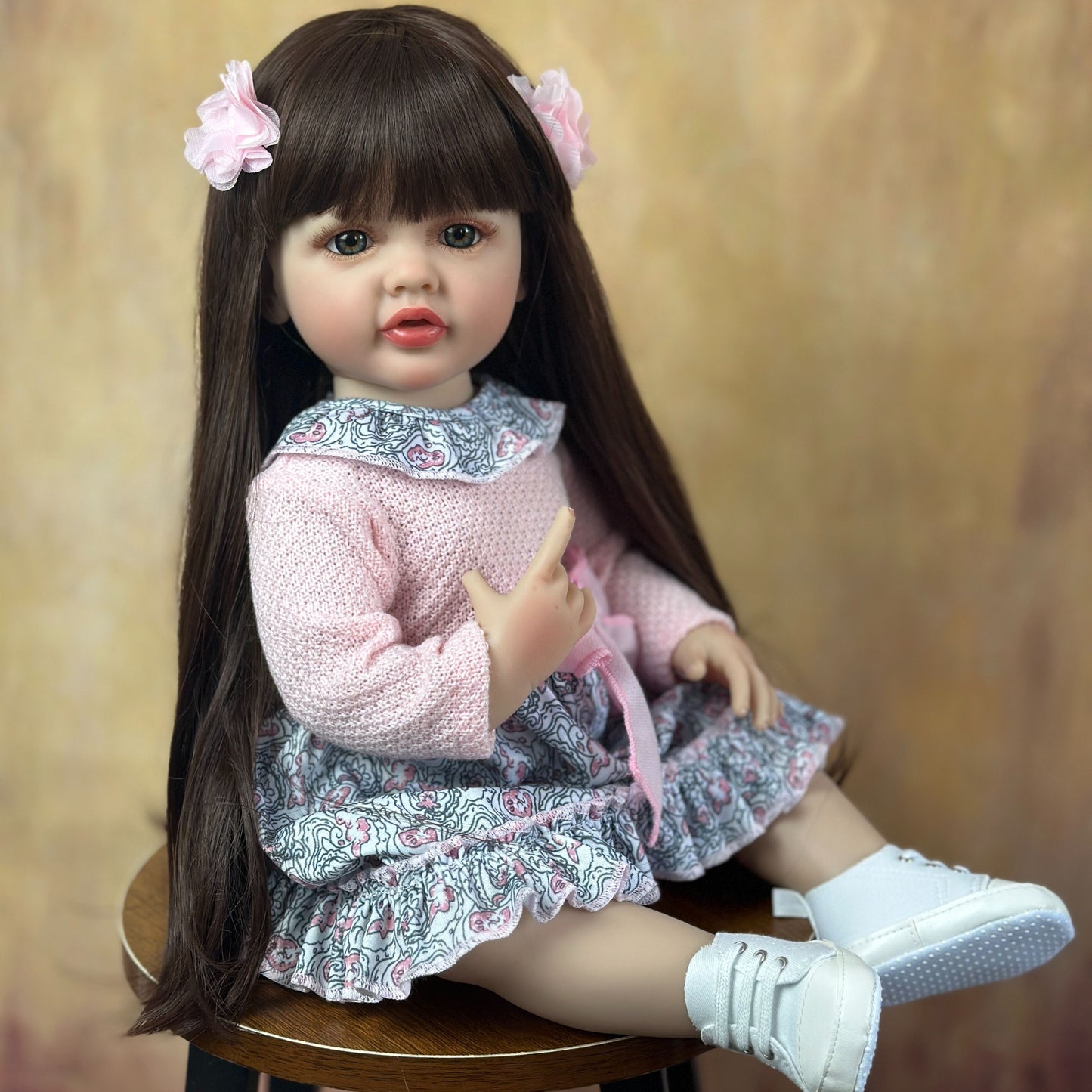 21.65inch 22 Lifelike Reborn Baby Doll - Soft Silicone Body, Long Hair Princess, Perfect Birthday Gift For Toddlers!, Christmas/Halloween Gifts Halloween/Thanksgiving Day/Christmas gift Easter Gift