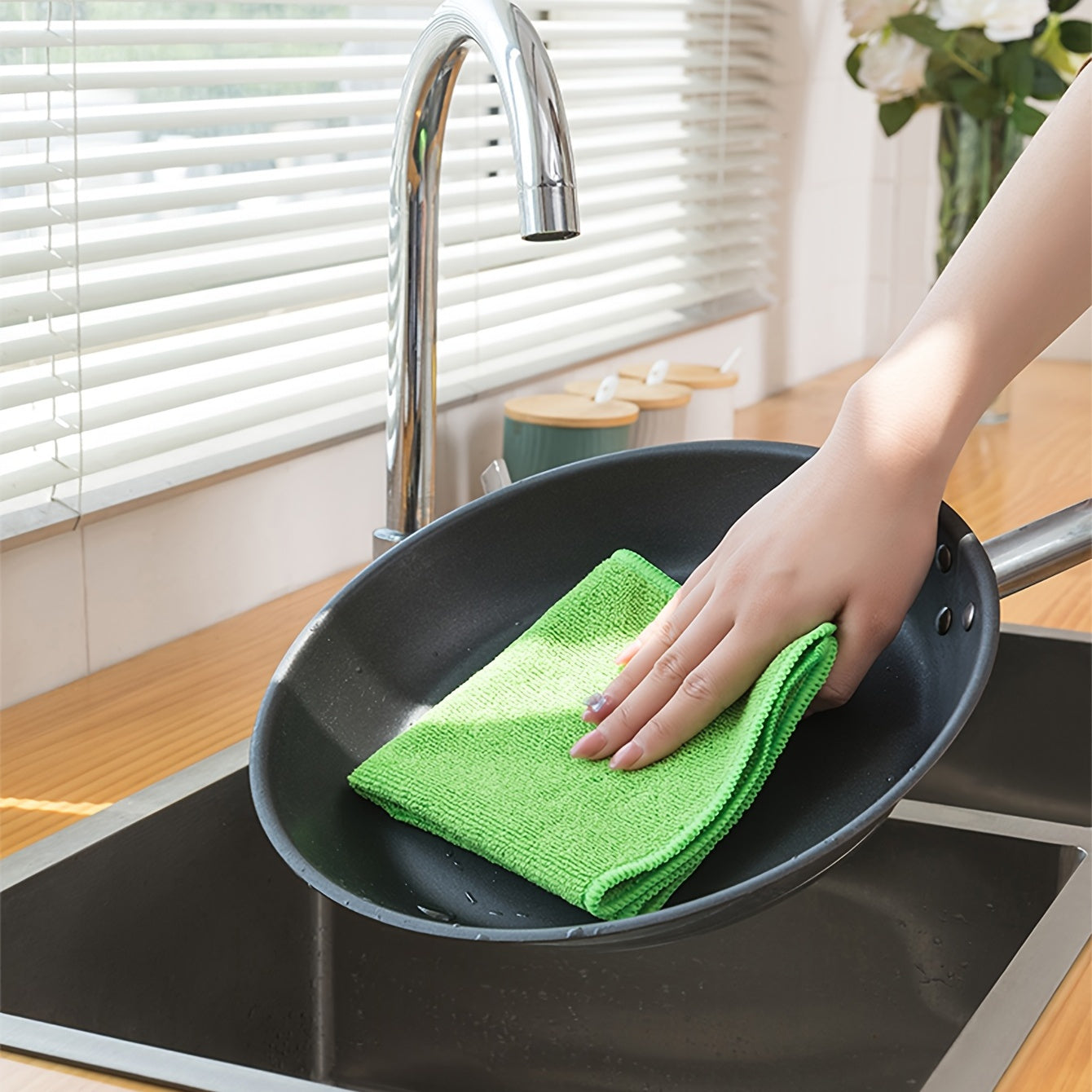 1/5/10pcs, Microfiber Cleaning Cloth, Dishwashing Cloth, Multifunctional Cleaning Towel, Household Rag, Kitchen Bathroom Cleaning Towel, Durable Absorbent Towel, Easily Remove Stains And Grease, Cleaning Supplies.