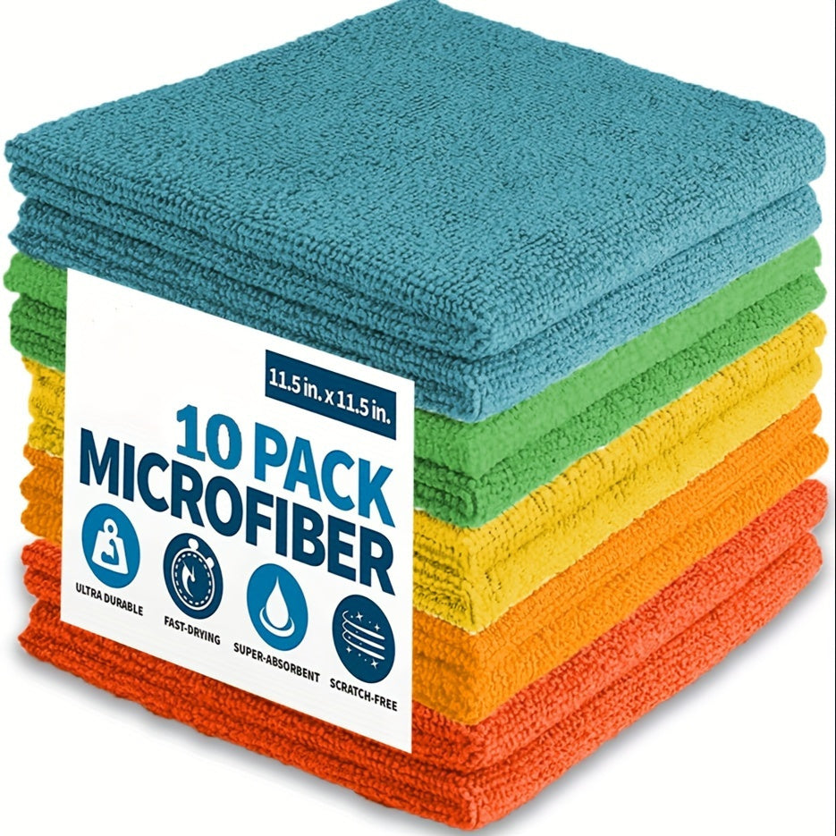 1/5/10pcs, Microfiber Cleaning Cloth, Dishwashing Cloth, Multifunctional Cleaning Towel, Household Rag, Kitchen Bathroom Cleaning Towel, Durable Absorbent Towel, Easily Remove Stains And Grease, Cleaning Supplies.