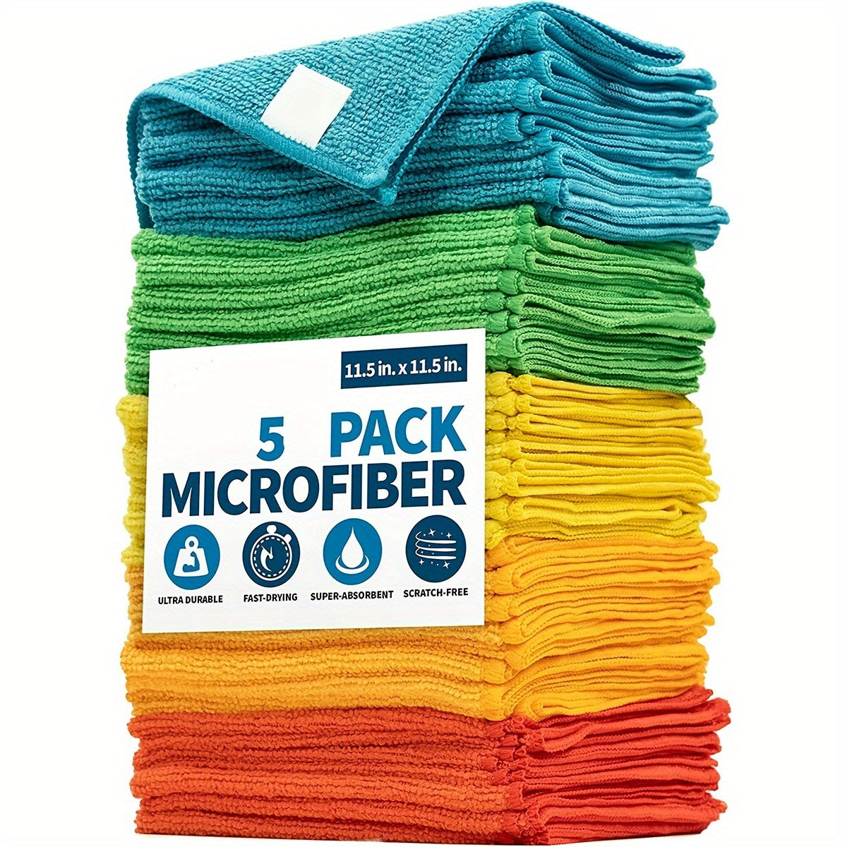 1/5/10pcs, Microfiber Cleaning Cloth, Dishwashing Cloth, Multifunctional Cleaning Towel, Household Rag, Kitchen Bathroom Cleaning Towel, Durable Absorbent Towel, Easily Remove Stains And Grease, Cleaning Supplies.