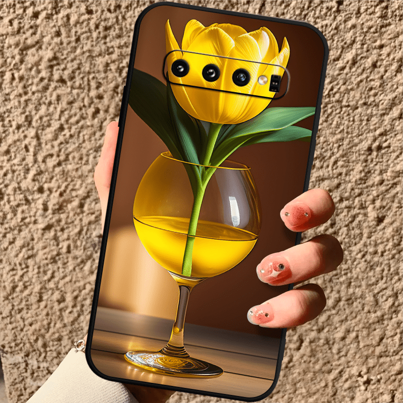 Yellow Rose Case For Samsung S10 S20 S21 S22 S23 + Ultra S20 S21 S23FE A73 A72 A71 A53 A52S A51 A50S A42 A33 A32 A31 A30S A23 A21S A20S A13 A12 A11 A10S A03S A02S A01 Shockproof Case For Galaxy Note 10 10+ 10 Lite Anit-Fall C