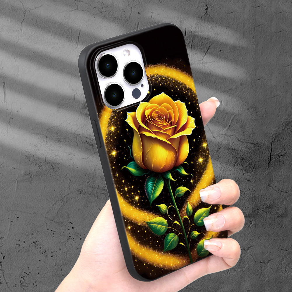 Golden Yellow Rose Flower Printed Phone Case For IPHONE 15 14 13 12 11 XS XR X 7 8 Plus Pro Max Mini