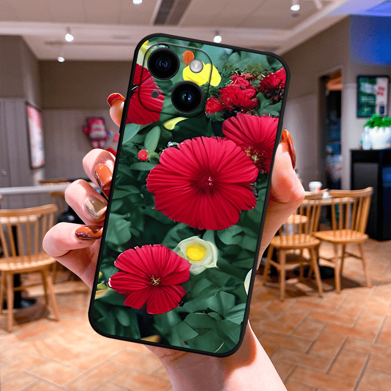 Cute Flower TPU Anti-slip Anti-fingerprint Phone Case For iPhone 15/14/13/12/11 Pro Plus Max/XS Max/X/XR/8/7/6/6S/SE/2020/2022/12/13/14 Plus Mini