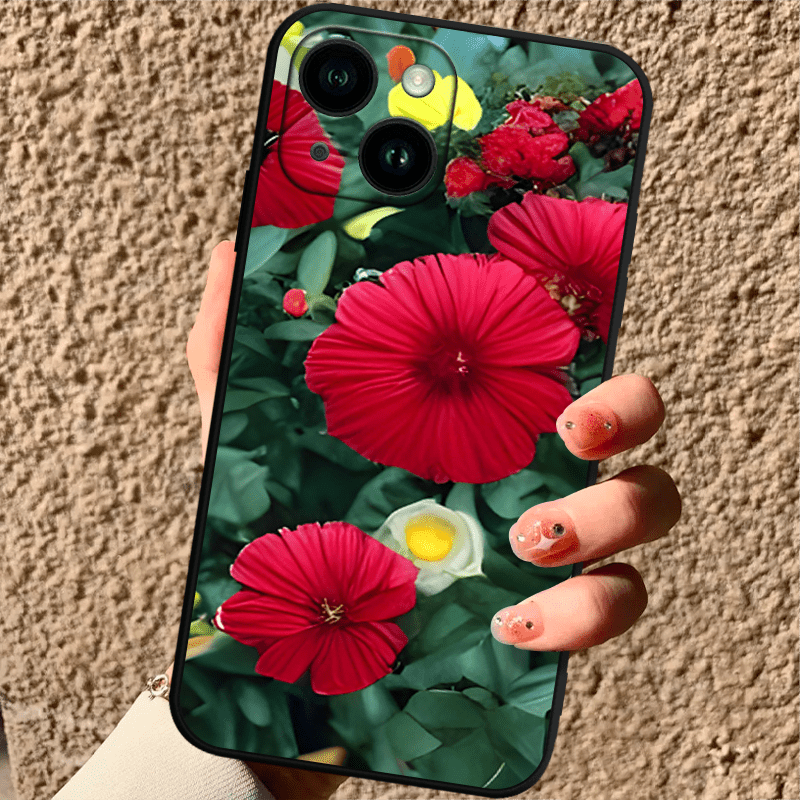 Cute Flower TPU Anti-slip Anti-fingerprint Phone Case For iPhone 15/14/13/12/11 Pro Plus Max/XS Max/X/XR/8/7/6/6S/SE/2020/2022/12/13/14 Plus Mini