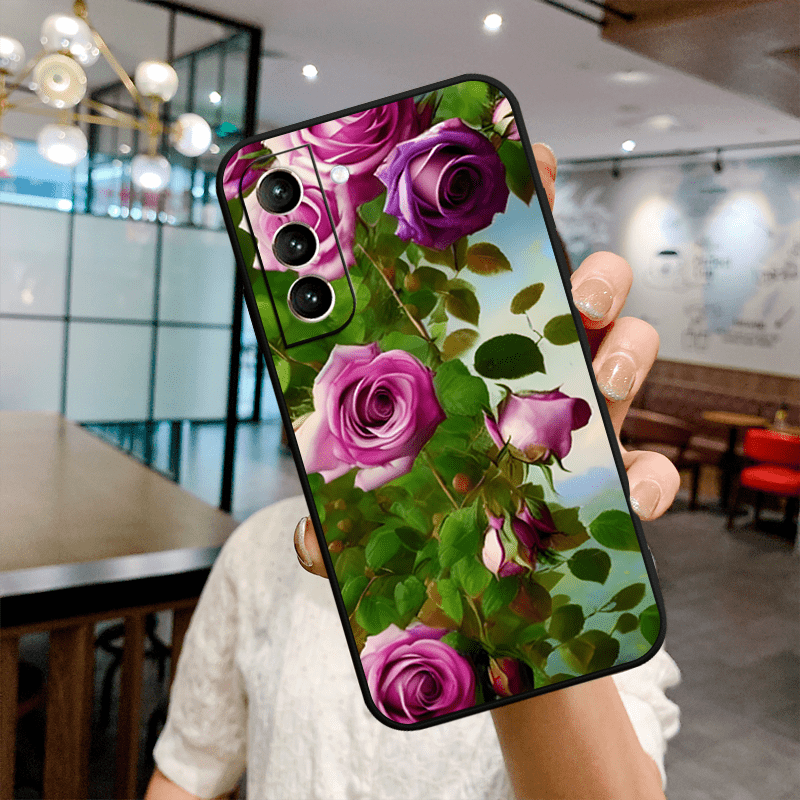 Cute Flower TPU Soft Protective Phone Case For Samsung S10 S20 S21 S22 S23 Note 10 20 FE Lite + Ultra A73 A72 A71 A53 A52S A51 A50S A42 A34 A33 A32 A31 A30S A24 A23 A21S A20S A14 A13 A12 A11