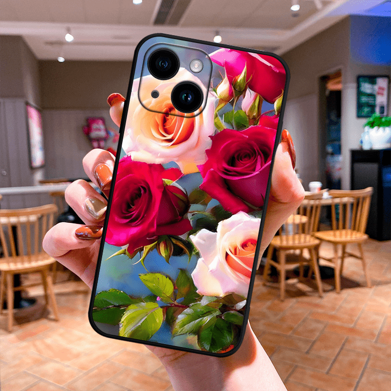 Cute Flower pattern TPU Anti-slip Anti-fingerprint Phone Case For IPhone 15/14/13/12/11/XS/XR/X/8/7/6S/Mini/Plus/Pro Max/SE