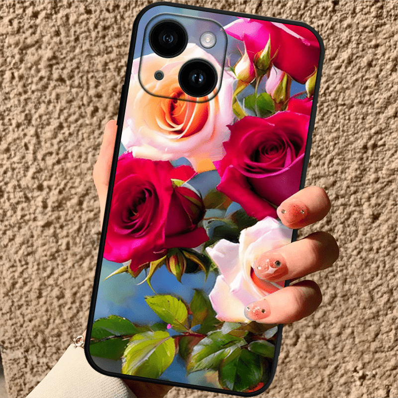 Cute Flower pattern TPU Anti-slip Anti-fingerprint Phone Case For IPhone 15/14/13/12/11/XS/XR/X/8/7/6S/Mini/Plus/Pro Max/SE