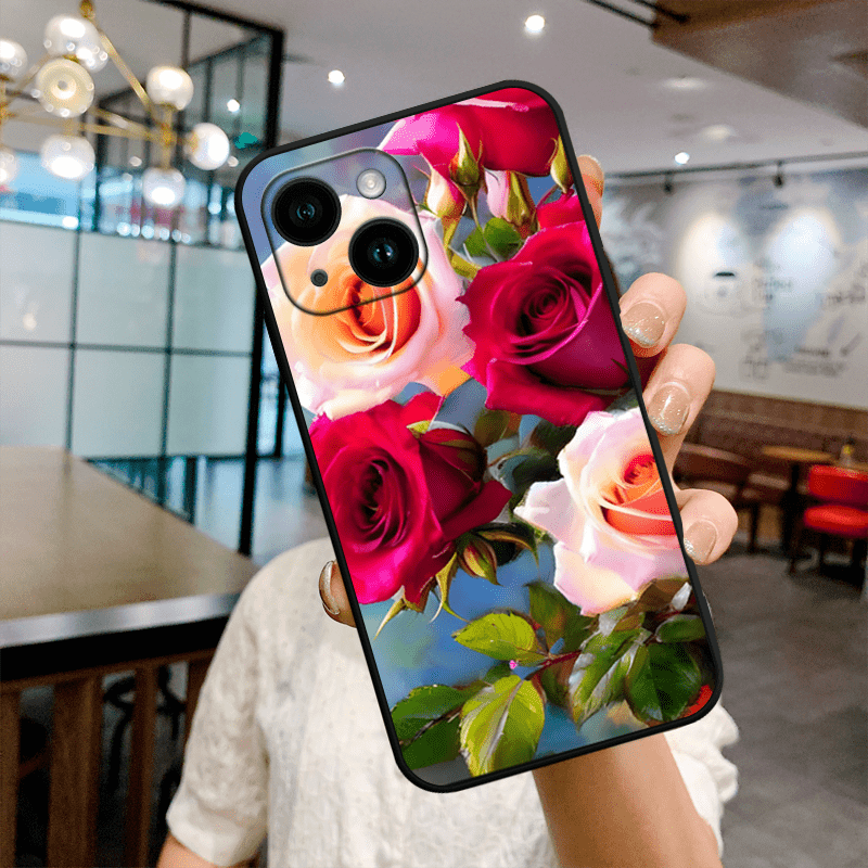 Cute Flower pattern TPU Anti-slip Anti-fingerprint Phone Case For IPhone 15/14/13/12/11/XS/XR/X/8/7/6S/Mini/Plus/Pro Max/SE