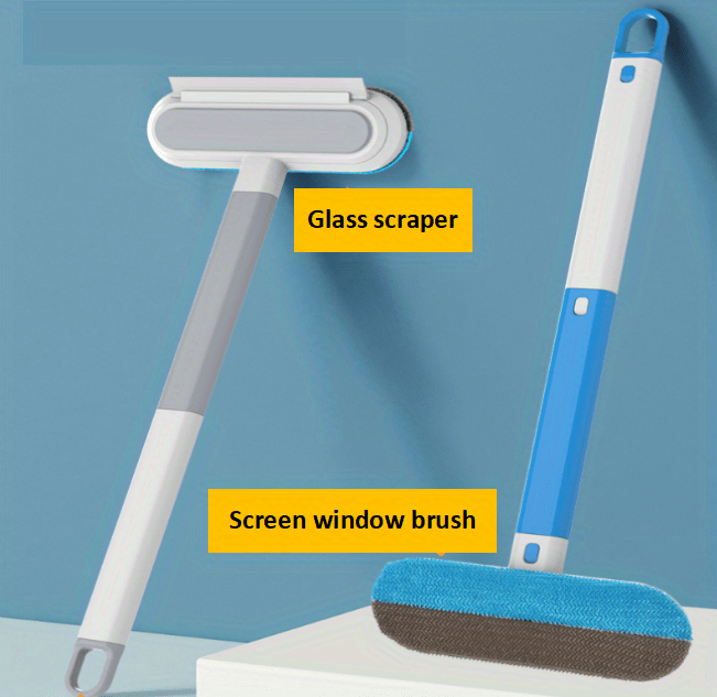 1pc, Multifunctional Window Cleaner, Window Screen Cleaning Brush | Window Cleaner Brush And Squeege, Pet Hair Remover, Window Mesh Screen Cleaner, Professional Window Squeegee Cleaning Tool Household, Cleaning Supplies, Clea