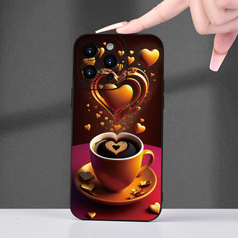 Creative Coffee Design TPU Soft Protective Case for iPhone 7/8/X/XS/XR/11/12/13/14/15 Plus Pro Max Mini - Shockproof Slim Fashionable Cover Perfect for Gifting to Girlfriend, Boyfriend, Girls, Women, Boys, Men, Husband, Wife,