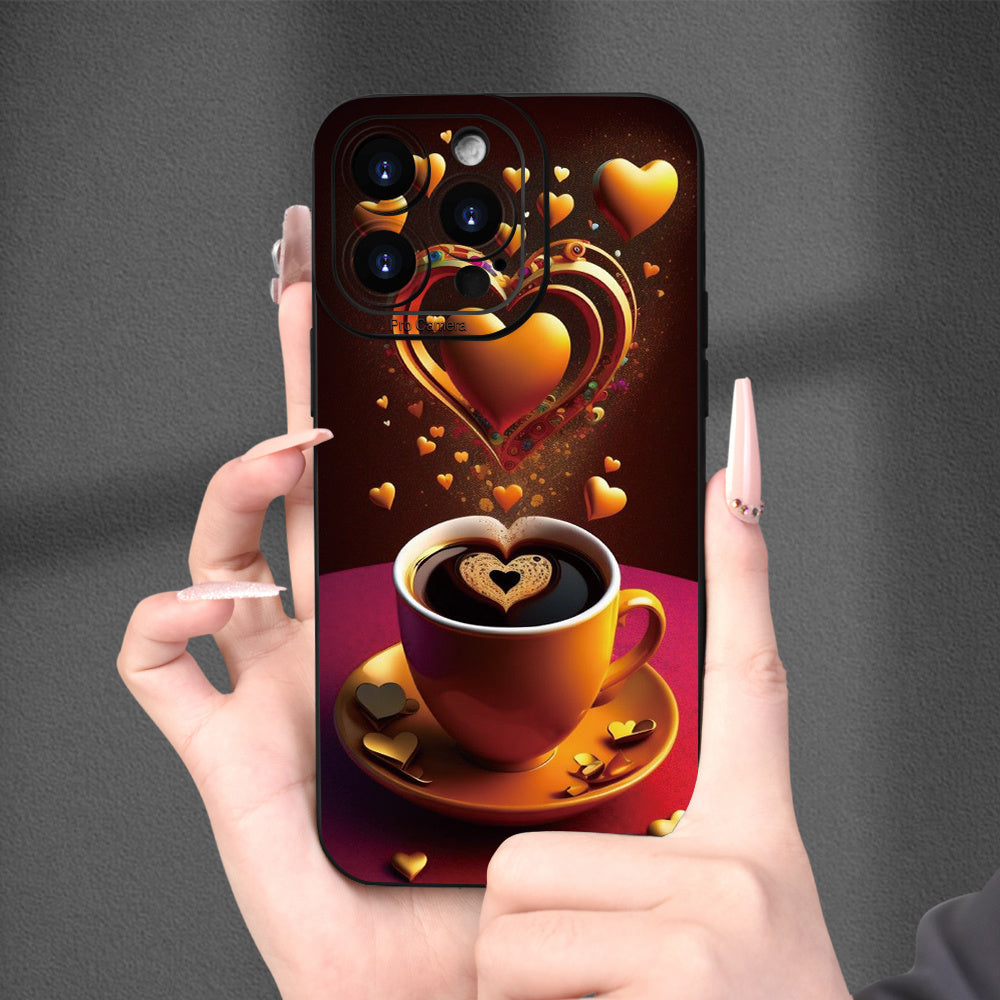 Creative Coffee Design TPU Soft Protective Case for iPhone 7/8/X/XS/XR/11/12/13/14/15 Plus Pro Max Mini - Shockproof Slim Fashionable Cover Perfect for Gifting to Girlfriend, Boyfriend, Girls, Women, Boys, Men, Husband, Wife,