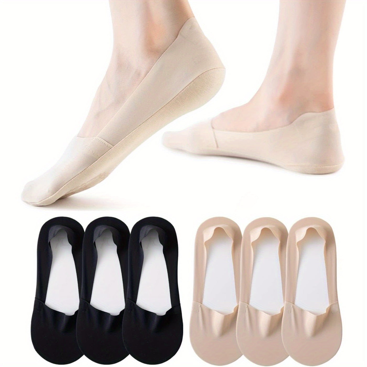 No Show Socks Womens 5-8 Pairs Low Cut Liner Non Slip Socks for Women Footies Invisible Socks for Flat Boat