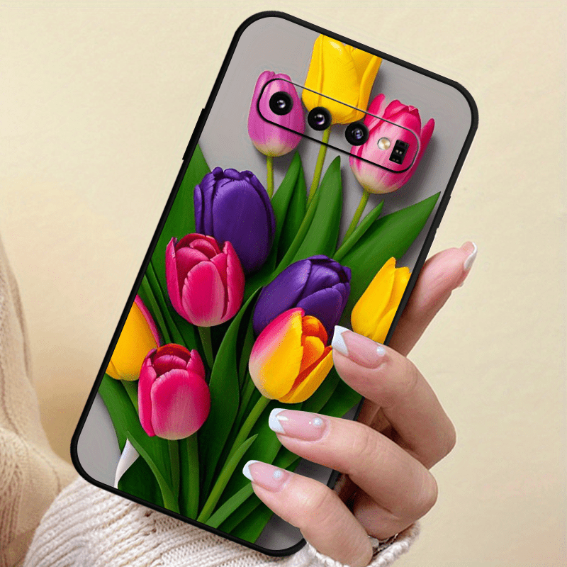 Tulips TPU Soft Matte Case For Samsung S10 S20 S21 S22 S23 S24 Note 10 20 FE Lite + Ultra A35 A55 A05 A05S A73 A72 A71 A53 A52S A51 A50S A42 A33 A32 A31 A30S A23 A21S A20S A13 A12 A11 A10S A03S A02S A01 A14 A34 A24 A54 A04E C