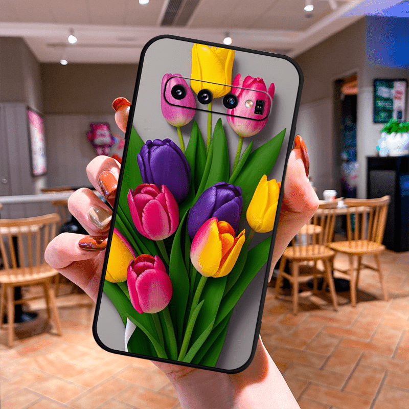 Tulips TPU Soft Matte Case For Samsung S10 S20 S21 S22 S23 S24 Note 10 20 FE Lite + Ultra A35 A55 A05 A05S A73 A72 A71 A53 A52S A51 A50S A42 A33 A32 A31 A30S A23 A21S A20S A13 A12 A11 A10S A03S A02S A01 A14 A34 A24 A54 A04E C