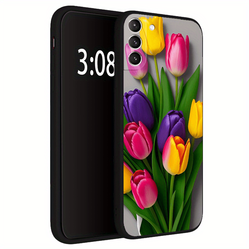 Tulips TPU Soft Matte Case For Samsung S10 S20 S21 S22 S23 S24 Note 10 20 FE Lite + Ultra A35 A55 A05 A05S A73 A72 A71 A53 A52S A51 A50S A42 A33 A32 A31 A30S A23 A21S A20S A13 A12 A11 A10S A03S A02S A01 A14 A34 A24 A54 A04E C