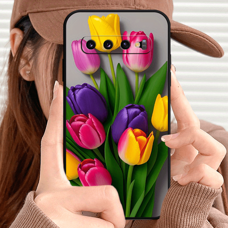 Tulips TPU Soft Matte Case For Samsung S10 S20 S21 S22 S23 S24 Note 10 20 FE Lite + Ultra A35 A55 A05 A05S A73 A72 A71 A53 A52S A51 A50S A42 A33 A32 A31 A30S A23 A21S A20S A13 A12 A11 A10S A03S A02S A01 A14 A34 A24 A54 A04E C