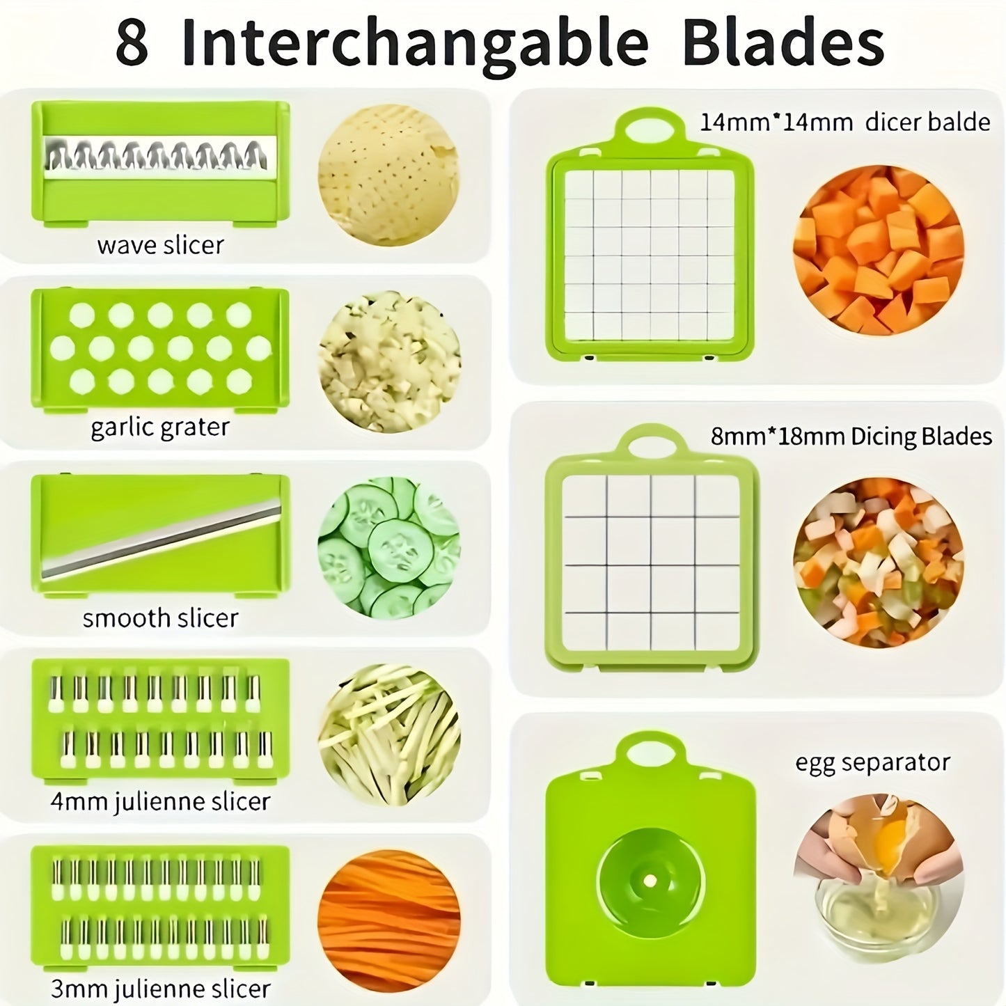 15pcs/set, Upgraded Vegetable Chopper,  Handle Food Grater, Vegetable Slicer, Cutter With Container, Onion Mincer Chopper With Multiple Interchangeable Blades, Household Potato Shredder, Kitchen Stuff,.