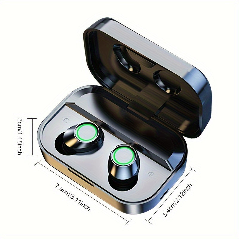 2024 Triple-Screen Smart Wireless Earbuds - Digital Display, Fashion Mirror Design, Wireless Charging, Phone Backup Battery, Perfect for Sports & Gaming