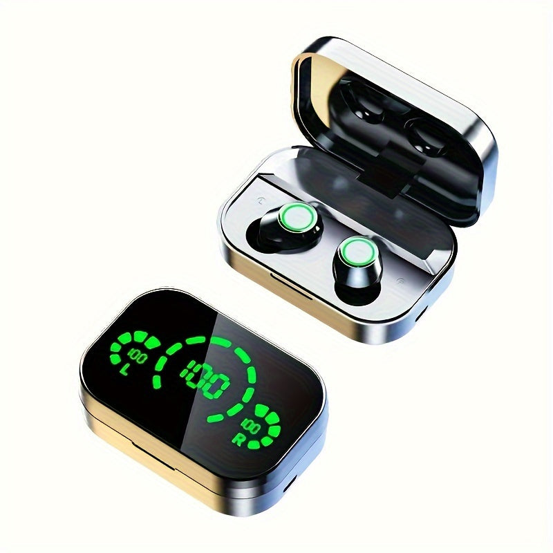 2024 Triple-Screen Smart Wireless Earbuds - Digital Display, Fashion Mirror Design, Wireless Charging, Phone Backup Battery, Perfect for Sports & Gaming