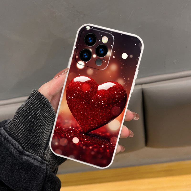 Romantic Rose And Wine Glass Phone Case for Iphone 15 Pro Max/15 Pro/15 Plus/15/14 Pro Max/14 Pro/14 Plus/14/13 Pro Max/13 Pro/13 Mini/13/12 Pro Max/12 Pro/12 Mini/12/11 Pro Max/11 Pro/11/Xr - TPU Material