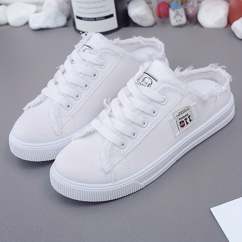 Women's Casual Flat Shoes-Soft Canvas Sole Solid Color Perfect Outing Leisure Sneaker