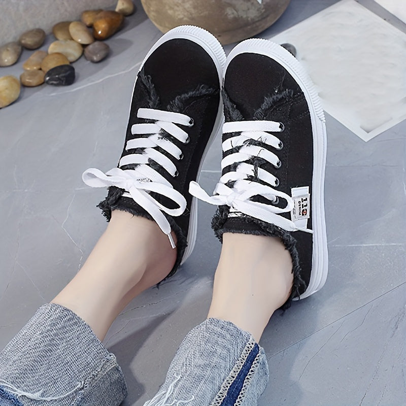 Women's Casual Flat Shoes-Soft Canvas Sole Solid Color Perfect Outing Leisure Sneaker