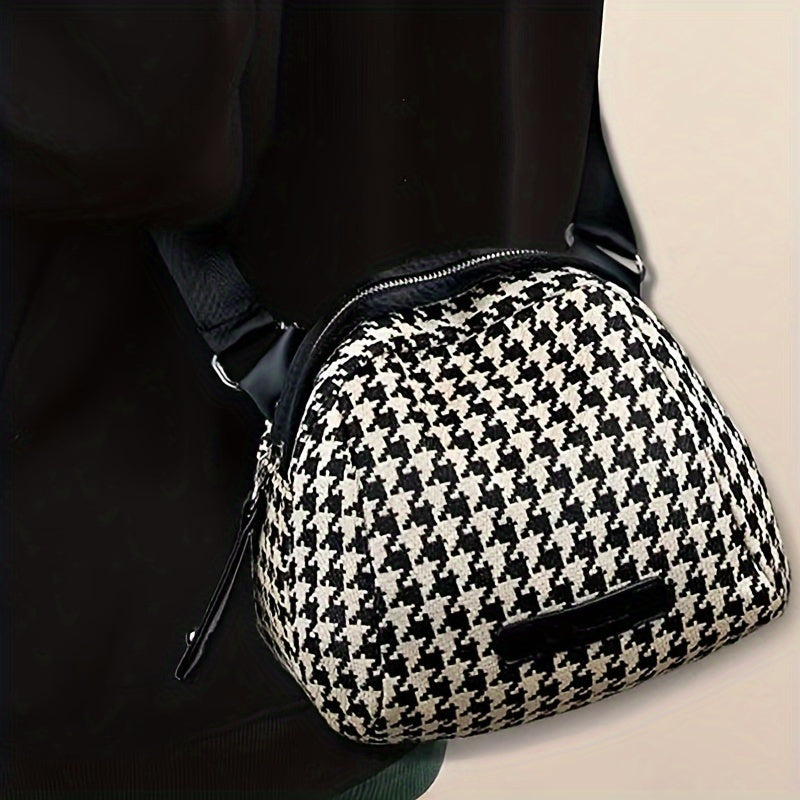 Houndstooth Crossbody Bag, Shoulder Bag