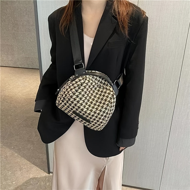 Houndstooth Crossbody Bag, Shoulder Bag