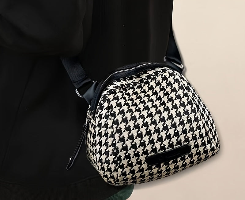 Houndstooth Crossbody Bag, Shoulder Bag