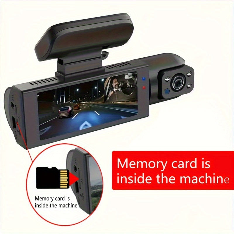 The latest dashcam 1080P dual camera USB rechargeable lithium polymer battery onboard DVR, 3.16-inch IPS screen