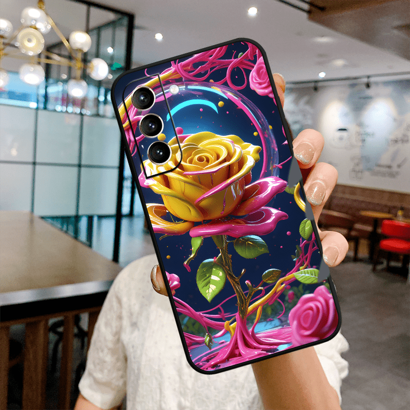 Bubble Rose TPU Soft Matte Case for Samsung S10 S20 S21 S22 S23 S24 Note 10 20 FE Lite + Ultra A35 A55 A05 A05S A73 A72 A71 A53 A52S A51 A50S A42 A33 A32 A31 A30S A23 A21S A20S A13 A12 A11 A10S A03S A02S A01 A14 A34 A24 A54 A