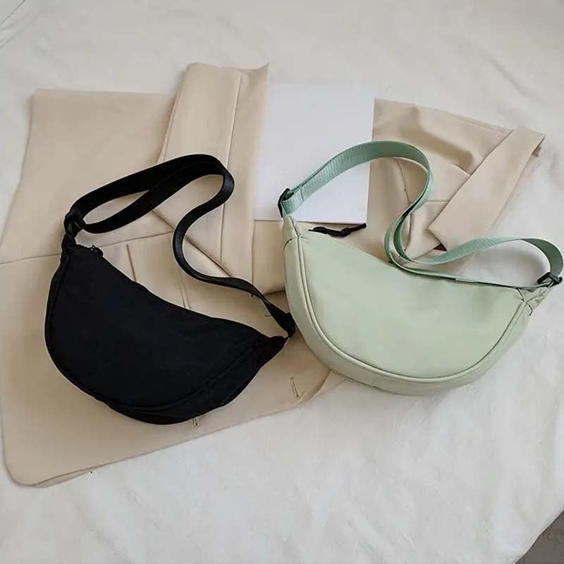 1pc Solid Color Chest Bag For Women Large Capacity Travel Crossbody Female Half Moon Belt Bag Ladies Daily Street Fanny Packs