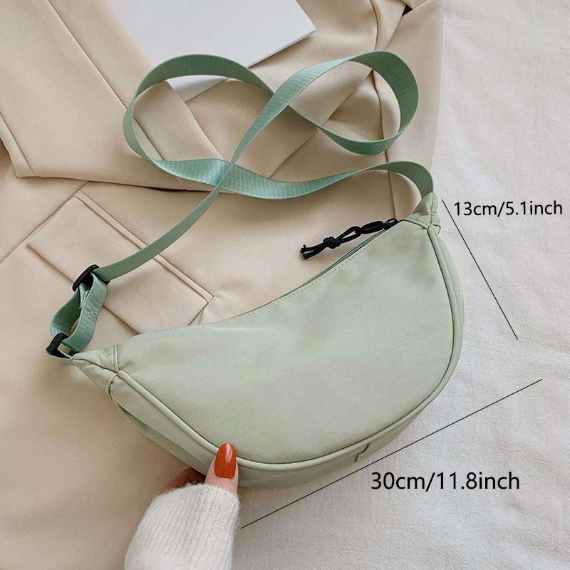 1pc Solid Color Chest Bag For Women Large Capacity Travel Crossbody Female Half Moon Belt Bag Ladies Daily Street Fanny Packs