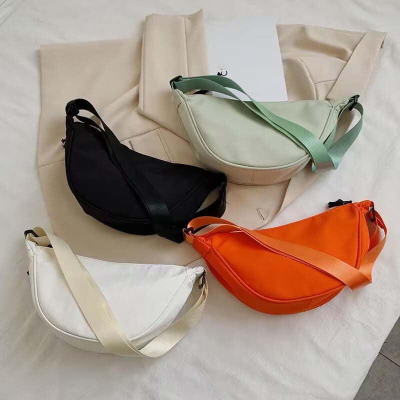 1pc Solid Color Chest Bag For Women Large Capacity Travel Crossbody Female Half Moon Belt Bag Ladies Daily Street Fanny Packs