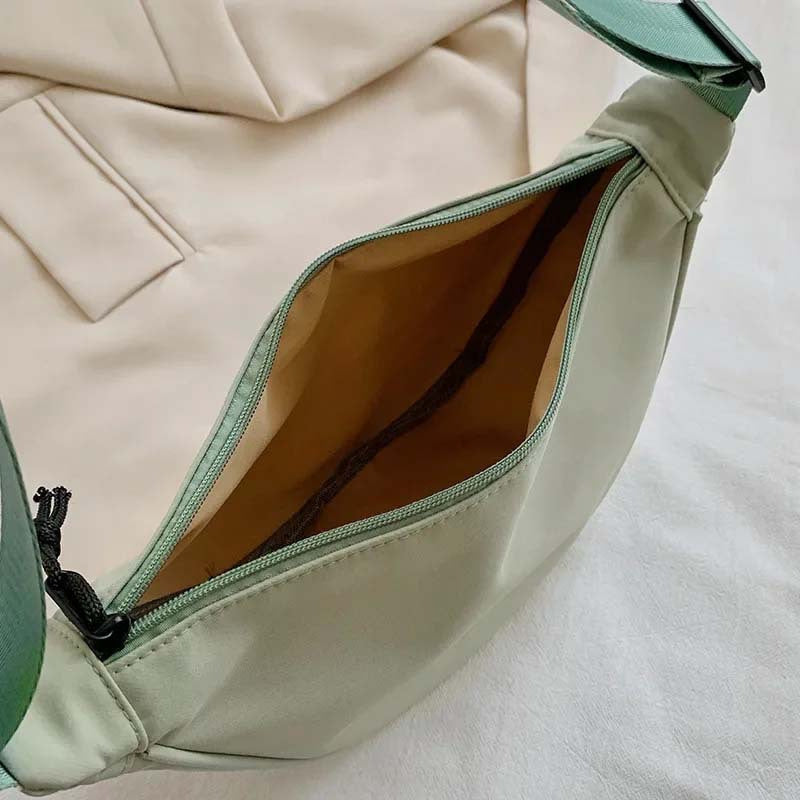 1pc Solid Color Chest Bag For Women Large Capacity Travel Crossbody Female Half Moon Belt Bag Ladies Daily Street Fanny Packs