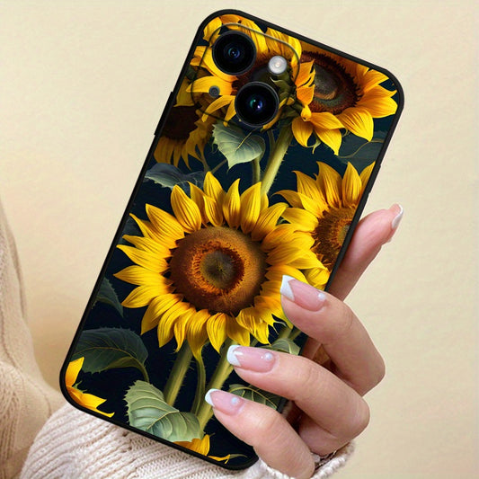 Sunflower TPU Anti-Slip Protective Phone Case for Iphone 15/14/13/12/11 Pro Plus Max/Xs Max/X/Xr/8/7/6/6S/Se/2020/2022/12/13/14 Plus for Mini Men And Women Gift