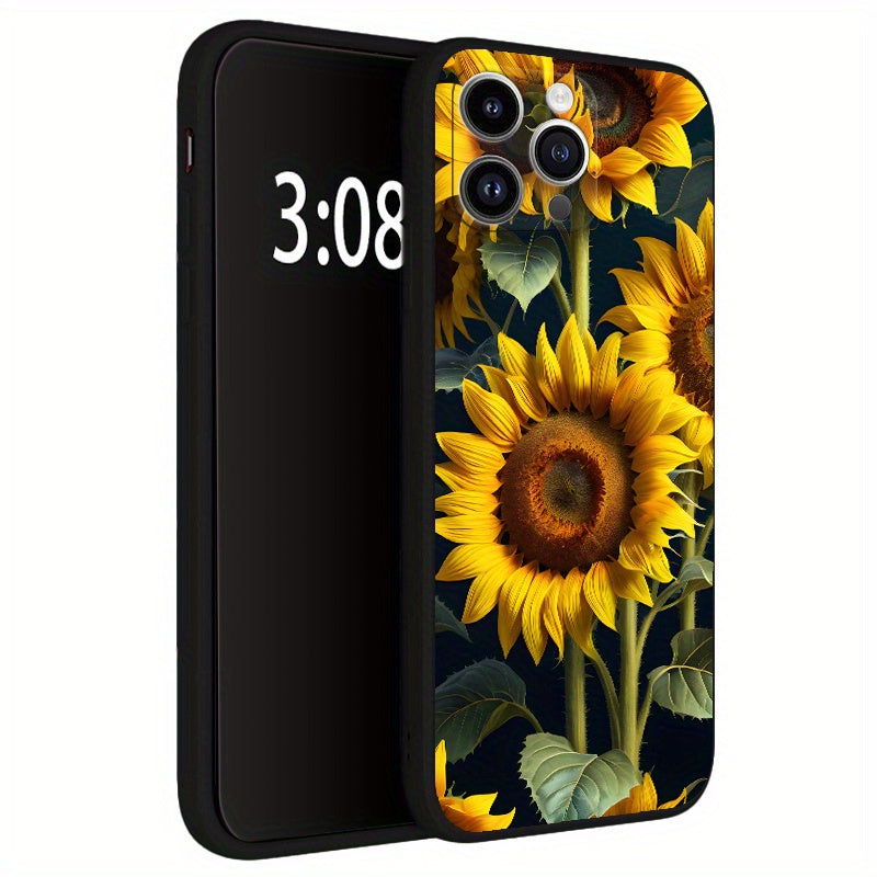 Sunflower TPU Anti-Slip Protective Phone Case for Iphone 15/14/13/12/11 Pro Plus Max/Xs Max/X/Xr/8/7/6/6S/Se/2020/2022/12/13/14 Plus for Mini Men And Women Gift